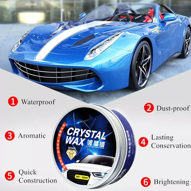 250ml Car Wax Crystal Plating Set Car Polish Hard Glossy Layer Covering Paint Surface Coating Formula Waterproof Film Polish