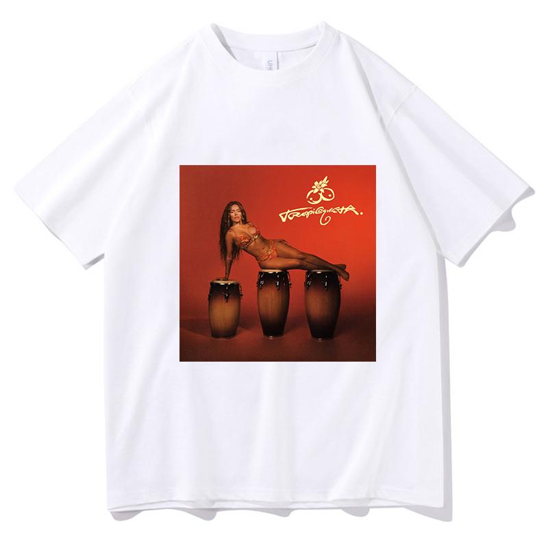 

Женские футболки в повседневном стиле с принтом KAROL G Tropicoqueta с коротким рукавом для весеннего и летнего сезонов, эстетичная одежда 3XL