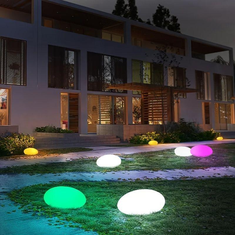 Solar Decorative Lawn and Landscape Pebble Lights for Villa and Park Atmosphere