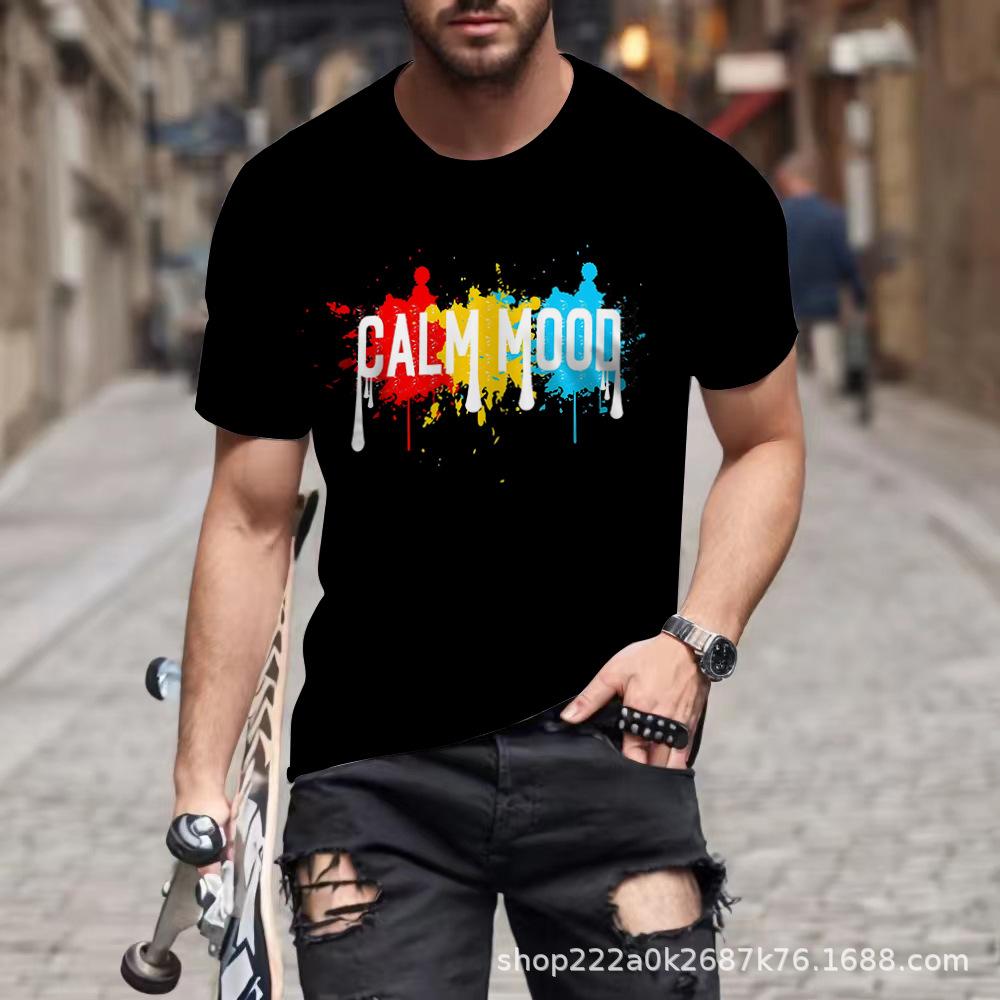 Men's Short-Sleeve 3D Printed Summer New Loose Round-Neck T-Shirt Men's Casual Top