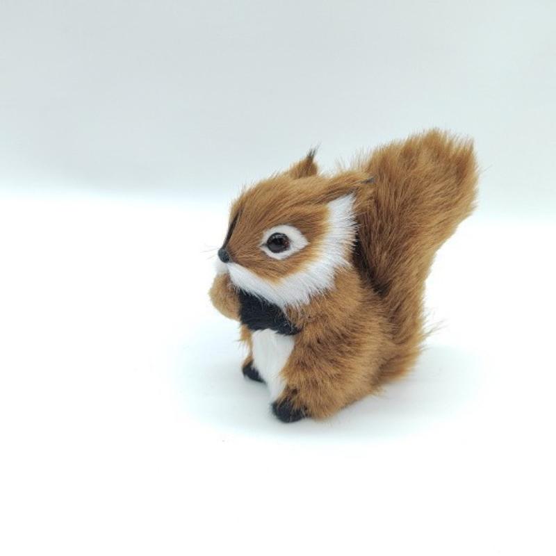 Perfect 1Pcs Fake Animal Christmas Table Decoration Mini Artificial Squirrel Figurines Miniatures Plush Simulation Squirrel Ornaments