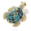 Stylish Metal Turtle Jewelry Box with Diamond Accents - Cute Unisex Home Decor.