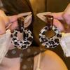 Geometric Leopard Print Round Earrings For Women Trendy Temperament Personalized High-end Retro Fashion Jewelry Gift