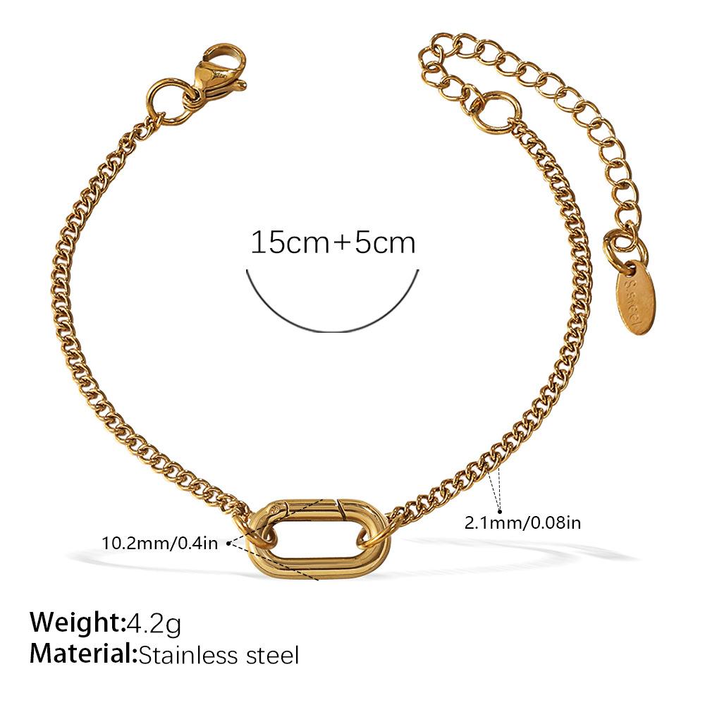 Personalized Natural Stone Pearl Love Hollow Bracelet Versatile Oil Drop Red Pepper Stainless Steel Croissant Bracelet