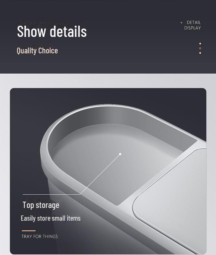 Narrow Gap Trash Can with Lid for Kitchen, Bathroom, and Bedroom