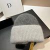 Iceland [rabbit Fur] Double-layer Thickened Warm Angora Rabbit Fur Knitted Hat Fashionable Contrasting Color Sweet Ear Hat Women