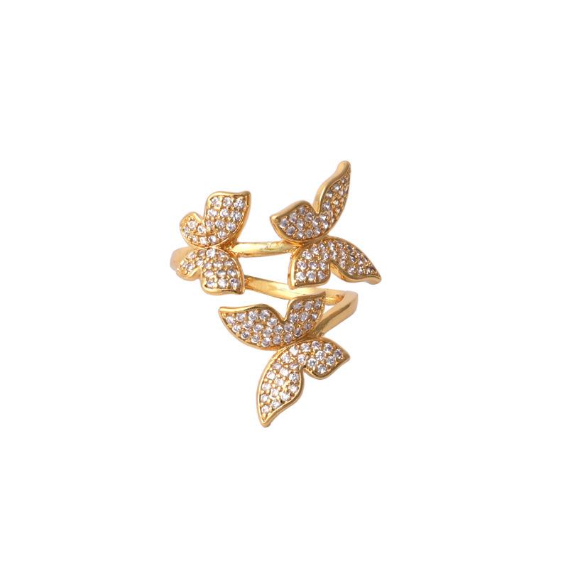 2025 New Butterfly Ring Female Niche Design Fashionable Personality Adjustable Opening Temperament Jewelry Accessories