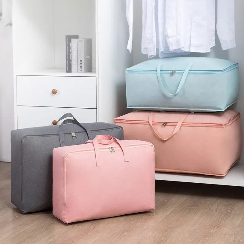 Bedroom Quilt Storage Bag Non-woven Large Capacity Quilt Organizer Storage Sundries Clothes Organizer Moving Luggage Packing Bag