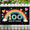 Rainbow Celebration Decoration Joyful Vibrant Heart-shaped Heart Backdrop Cheerful Classroom Background for School
