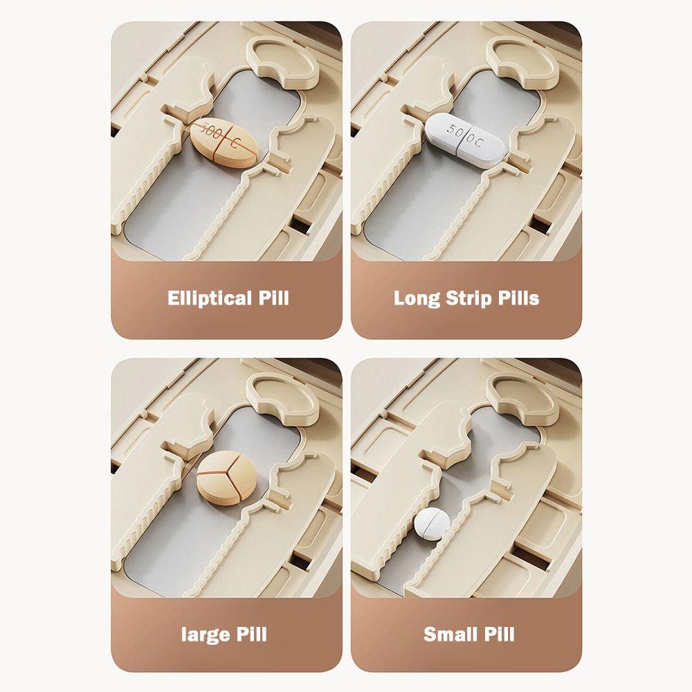 Drug Tablet Pill Divider Storage Box Dustproof Crusher Divider for Small or Large Pills