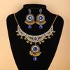 Vintage Ethnic Rhinestone Necklace & Earrings Set