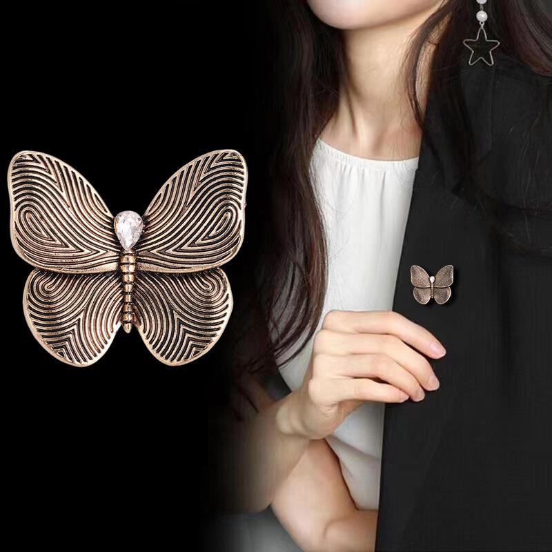 [HF]Hot 1Pc Vintage Metal Butterfly Brooches Pins For Women Clothing Coat Party Accessories Gifts