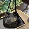 Silk Material Retro Handbags Embroidery Design Storage Function Embroidery Silk Bags Drawstring Closure Drawstring Purse