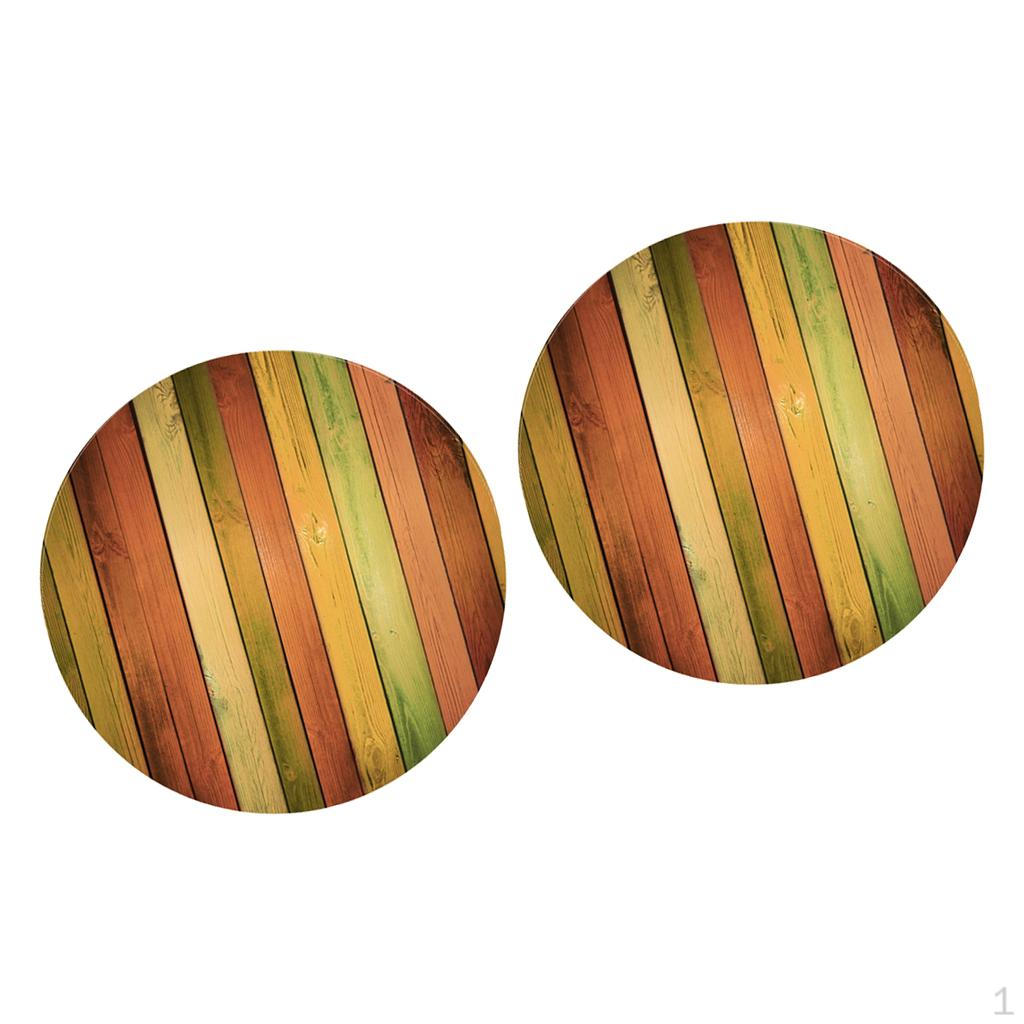 Pack of 2 Table Cover Decor Tablecloth 59" Reusable Colorful Wood