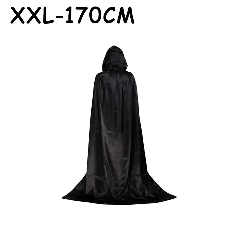 Unisex Black Hooded Cloak Witch Cosplay Accessories Costumes Masquerade Family Celebration Decor Halloween Party Cosplay Costume