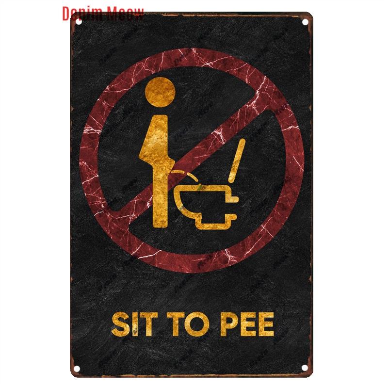 Funny Personalized Washroom, Metal Tin Signs, Vintage Toilet Sign, WC Lavatory Wall Art, Bathroom Decor, Restroom Plates, WY156