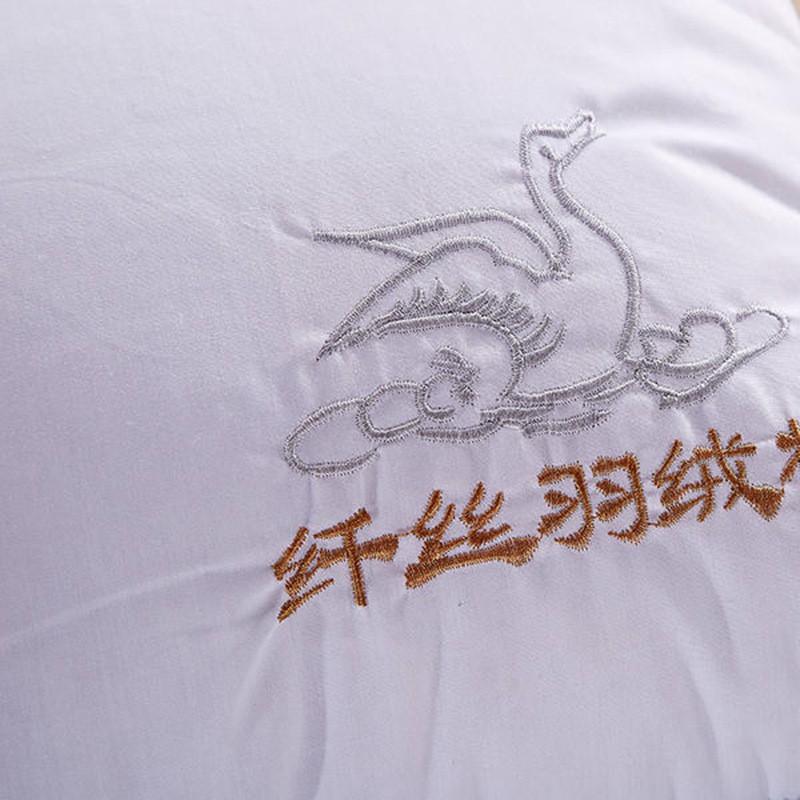 Hotel-Style Cotton Sateen Pillow With Microfiber Down Alternative Fill Elderly Single Size White