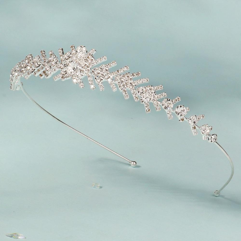 Rhinestone Bridal Crown Geometric Queen Headband Shining Wedding Tiara  Engagement