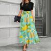 Short Sleeve Women's Dress Casual Flowy A-Line Midi Tshirt Dresses With Pockets Crewneck Vocation Boho Beach Sundress