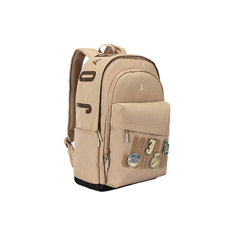 Jordan Gold Logo Velcro Badge Random Stick Series Polyester Backpack Unisex Backpack JD2623161GS-001