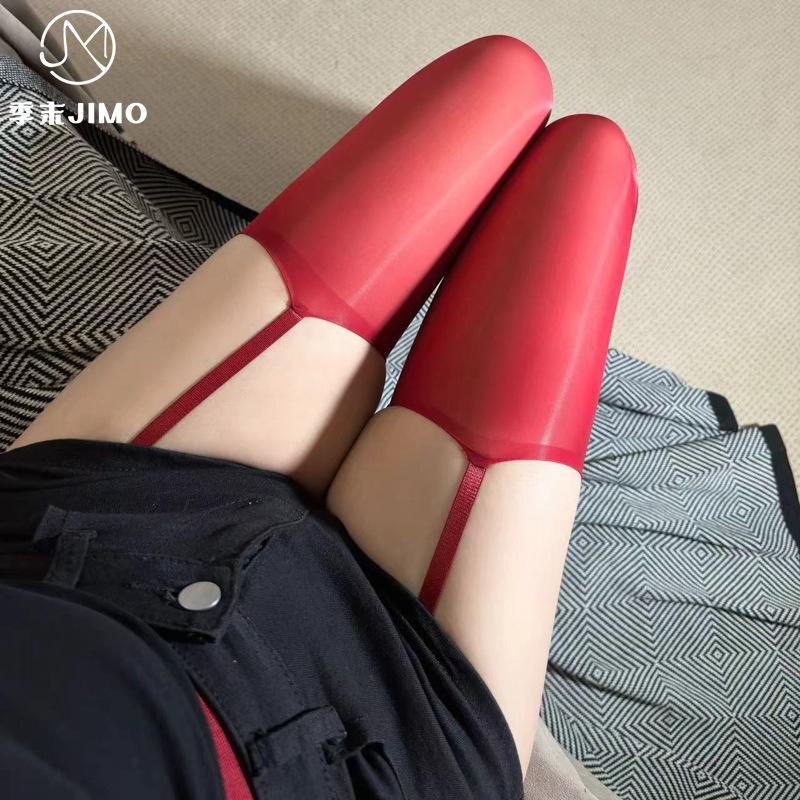 Sex Underwear New D Sexy Oily Suspender Integrated Socks Horse Oil Anti-hook Stockings Women's Pure Desire Sexy Stockings