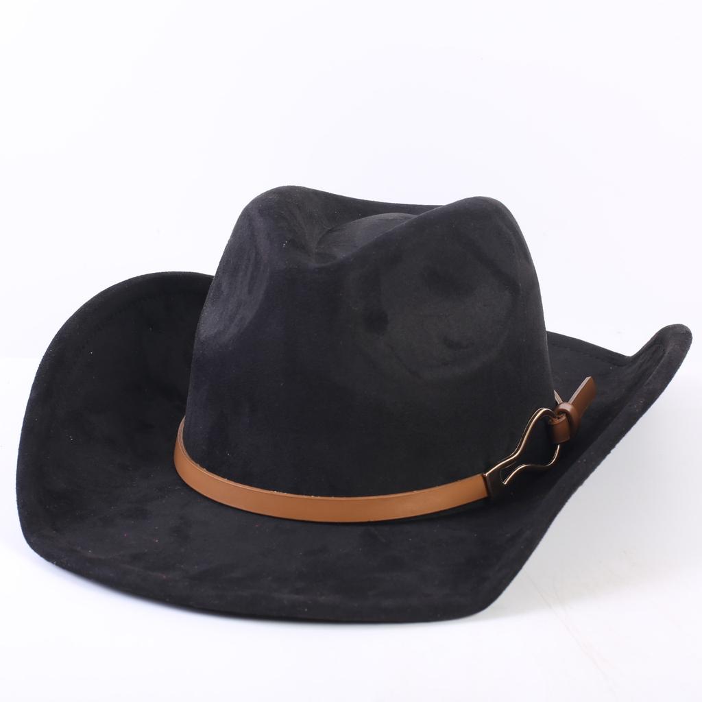 Popular European and American Classic Suede Western Cowboy Hat, Men's and Women's Fashion Big-brimmed Top Hat Shade