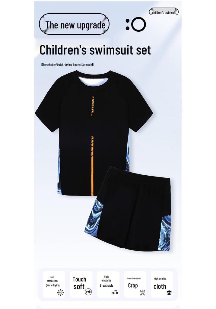Plus Size Boys' UV Protection Swimwear Set for Teens and Chubby Kids