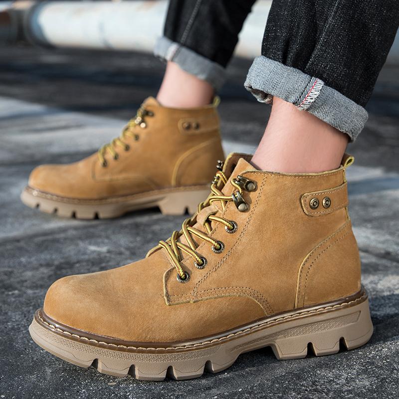 Pánské kotníkové boty z pravé kůže Volnočasový a módní designový styl Venkovní motocyklová kancelářská párty kvalita Silná podrážka sho