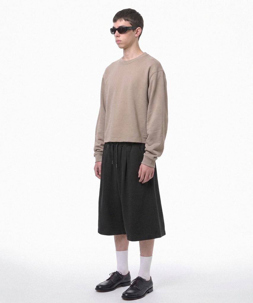 PRINOAR Semi-Crop Long Sleeve T-Shirt - Ginger Beige