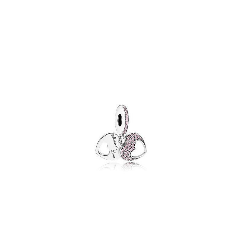 925 Sterling Silver Pink Friends Festive Love Clover Fashion Style Pendant DIY Jewelry