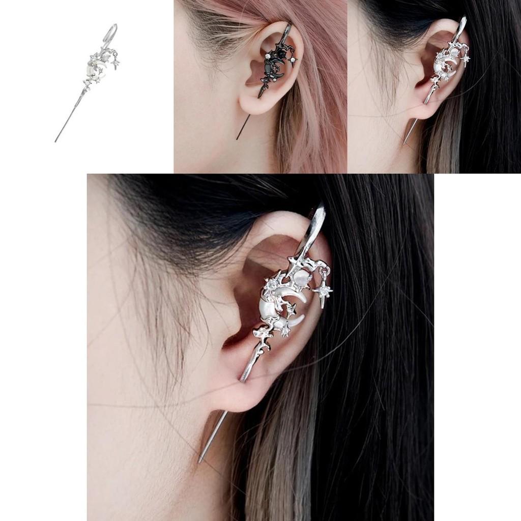 Creative Alloy Star And Moon Earrings With Geometric Design For Women Fashion Accessories