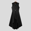 INCERUN Men Sleeveless Button Cutout Irregular Ruffled Long Vest Cardigan Waistcoats