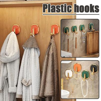 1pcs Luxury Punch-Free Wall Hooks Strong Sticky Coat Clothes Door Towel Bag Kitchen Organizer Hanger Key Easy Install Rack