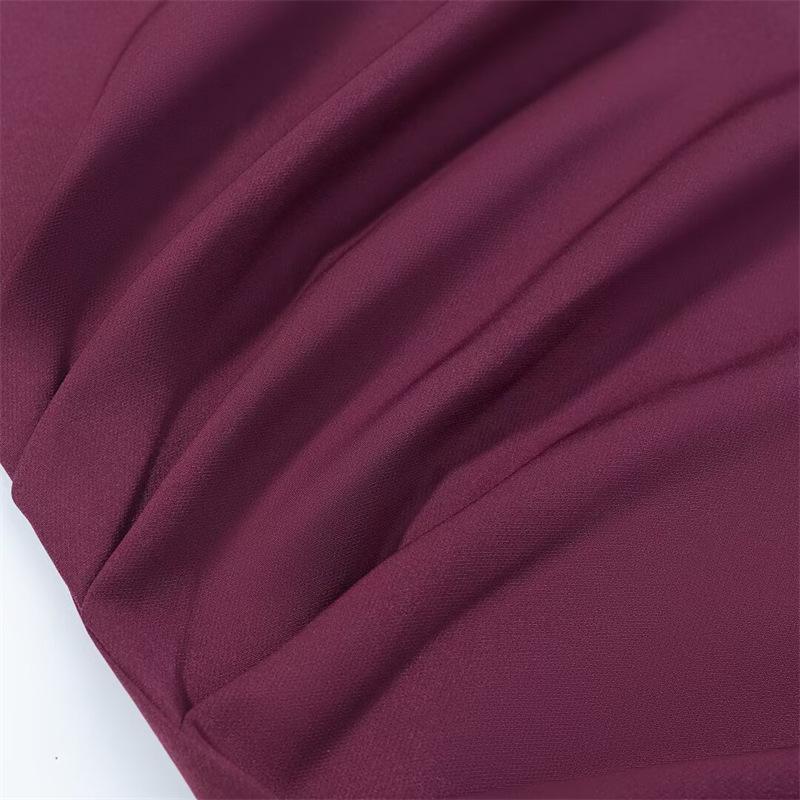 2026 New European & American Women's Short Sleeve Slim Fit Solid Color Dress