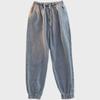 Trendy Elastic Waist Harem Jeans for Boys – Loose, Cool, Cuffed Street Style.