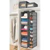 10 Shelf Hanging Organizer Storage Solution Shoes Accessories Non-Woven Fabric Space Saving Vertical Closet Rod Design