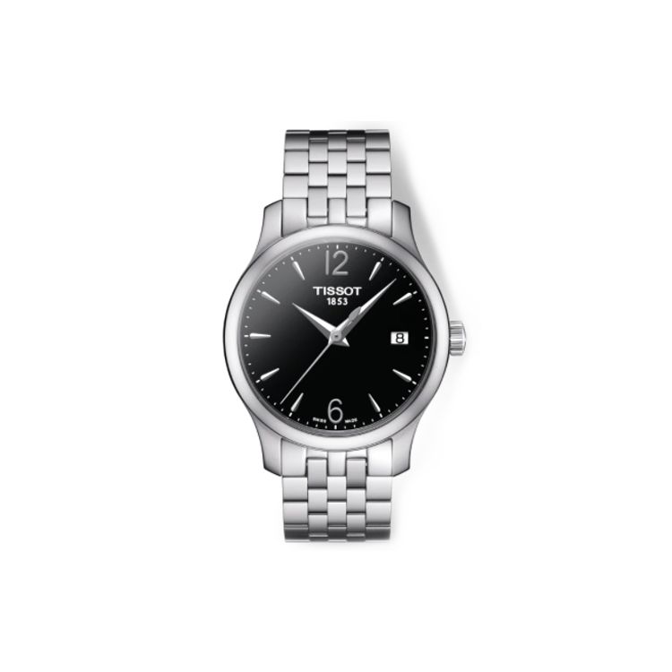 TISSOT  S&eacute;rie &Eacute;l&eacute;gante Mouvement Quartz Calendrier Minimaliste D&eacute;contract&eacute; R&eacute;tro Affaires Montre Montres pour femmes Acier Noir T063.210.11.057.00 Black Dial