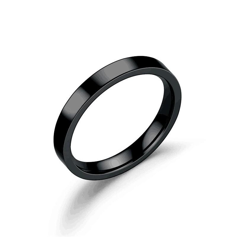 Japanese Korean 3mm Round Arc Stainless Steel Couple Ring - European American Style Titanium Jewelry