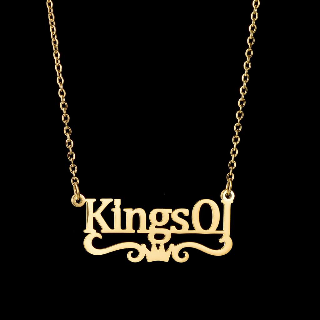 Atoztide Custom Name Necklace for Women Bottom Heart Crown Stainless Steel Jewelry Choker Chain Personalized Birthday Gift