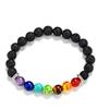 Heilungs-Chakra 7 Perlen Armband Lava Yoga Reiki Gebet Steine Schmuck
