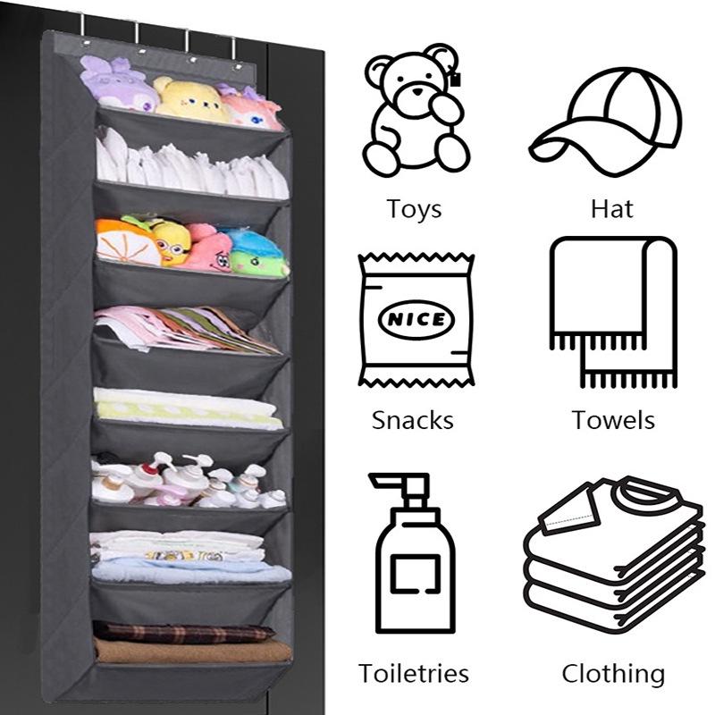 Wall-Mounted Multi-Layer Foldable Shoe and Sundry Storage Bag