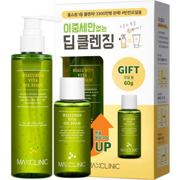 

Max Clinic Hyaluron Vita Oil Foam 180г+60г Известная корейская косметика, популярные продукты
