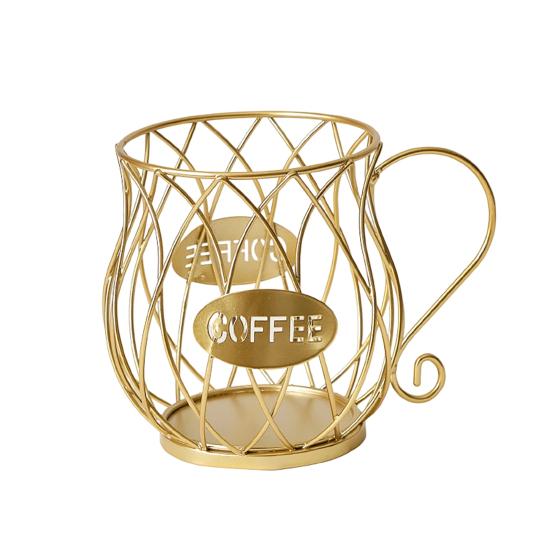 Storage Rack Durable Iron Coffee Capsule Storage Rack Hollow Design Space-Saving Strong Capacity Organizer for Home Kitchen