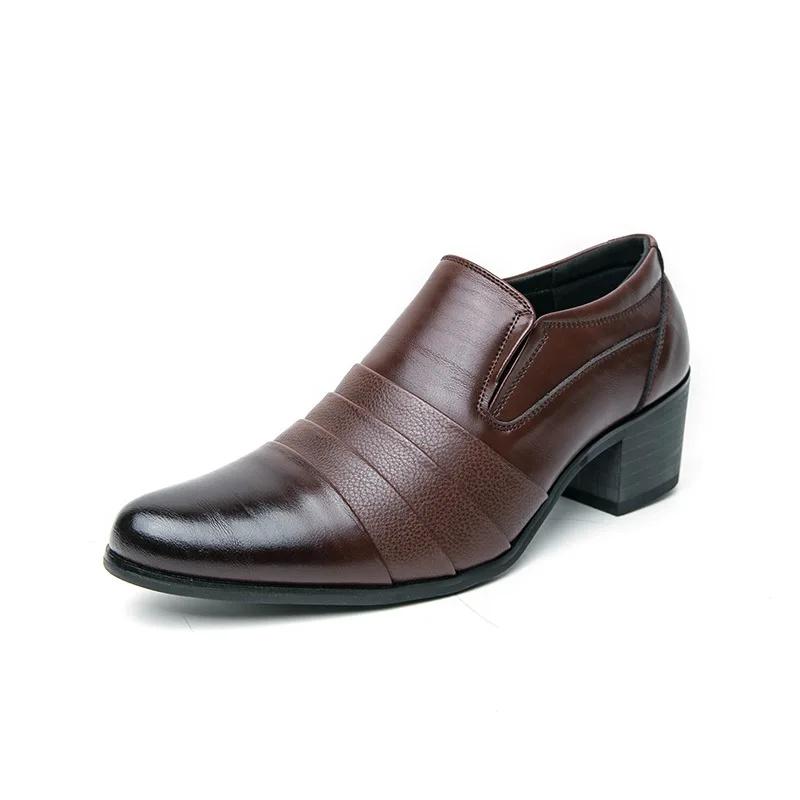 Frühlingsslipper Herrenmode Herren Business Formal Spitzschuh Bequeme Lederschuhe Erhöhend Lässige Hochzeitsschuhe