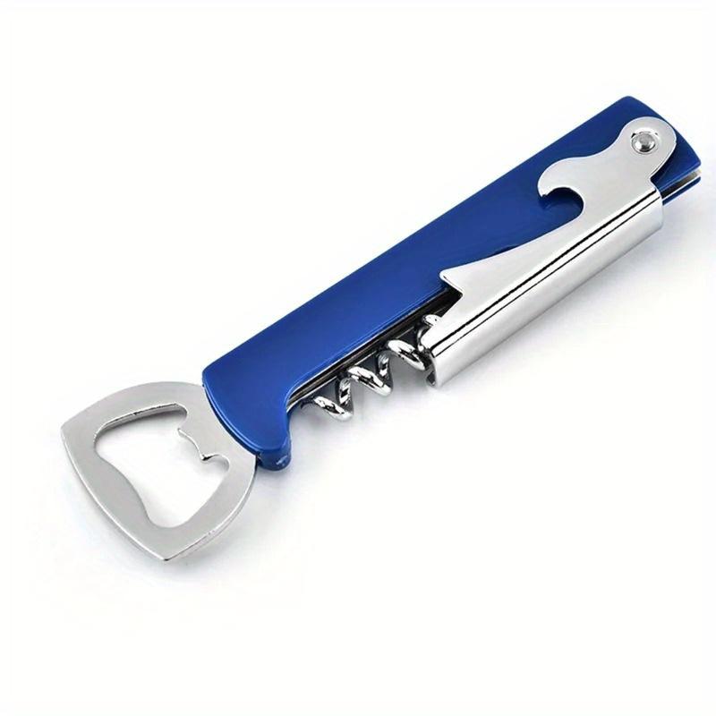 

Портативная открывалка для пивных банок, открывалка для бутылок вина, ресторанный подарок, кухонный инструмент, подарок на день рождения, товары для вечеринок, встроенная открывалка для крышек, 1 шт. синий