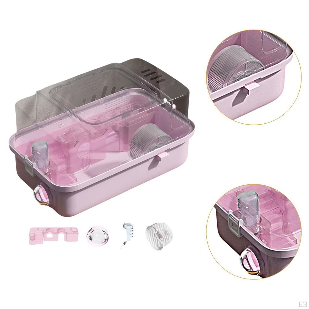 Dvoupatrový křeček klec s otevíracím vrchem Prodyšný Kompaktní Malý zvířecí habitat pro Sugar