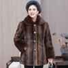 Premium Thick Warm Winter Coat for Elderly Women Gold Mink Plush Fleece Lined Jacket for Grandma and Mom