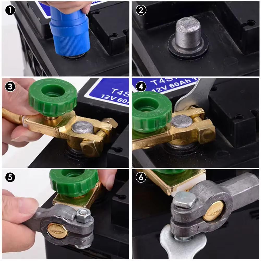 Car Battery Switch Battery Terminal Link Switch Automatic Circuit Breaker Car Battery Power-off Switch Quick Cut-off Disconnect Protector RV 12V-24V