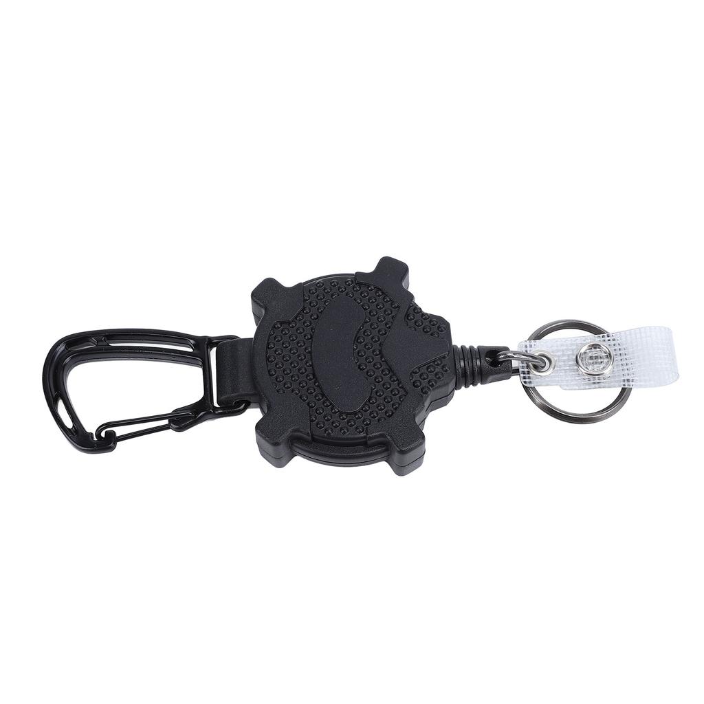 Retractable Keychain Heavy Duty Carabiner Badge Holder ID Badge Reel with 1mm Thick Steel Retractable Cord Skull Type