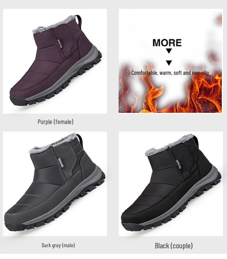 2024 Winter Anti-Rutsch Schneestiefel für ältere Menschen - Herren- & Damen-Leichtgewichtige, Weichsohlige, Plus Samt Warme Baumwollschuhe